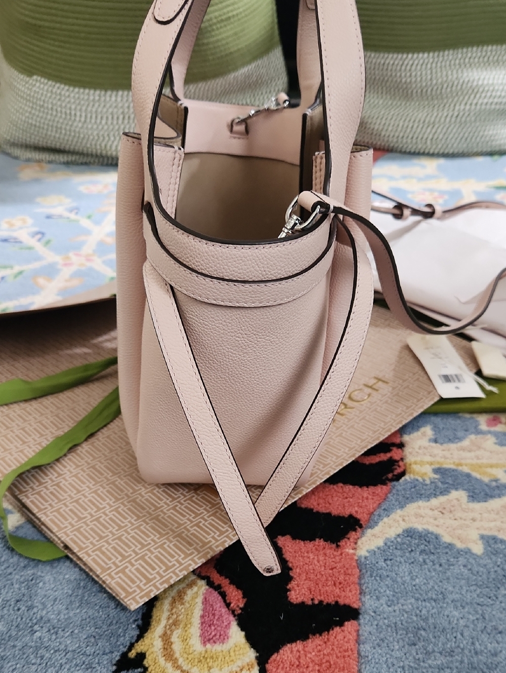 Tory Burch Romy Tote Satchel In Soft Pink - Picture 4 of 13